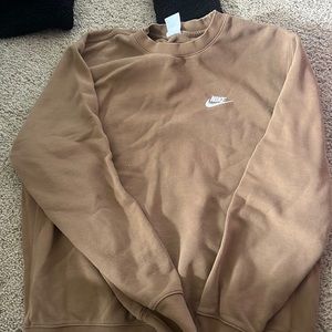tan nike crewneck